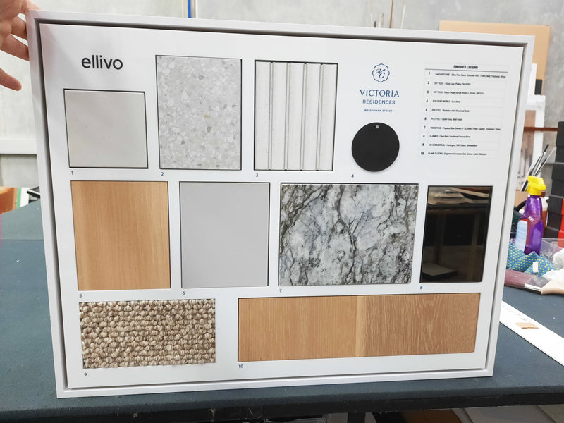 Showcasing Excellence: Framing the Victoria Residences Material Board