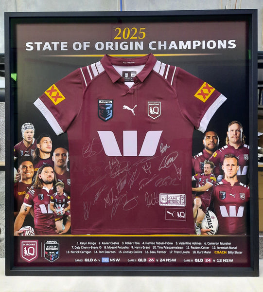 Celebrating Brisbane Broncos’ 2025 Premiership Win with a Custom Jersey Frame
