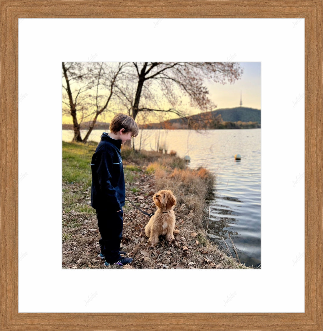 Framed print with mat & glazing