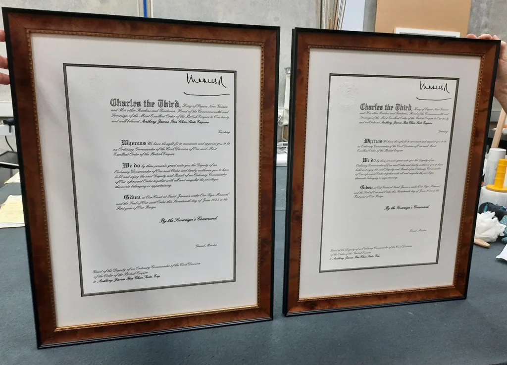 Certificate & Document Framing